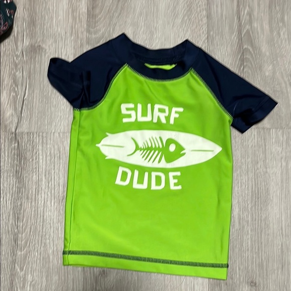 4/$20 Surf Dude Kids Swim Shirt - Green - Picture 1 of 1